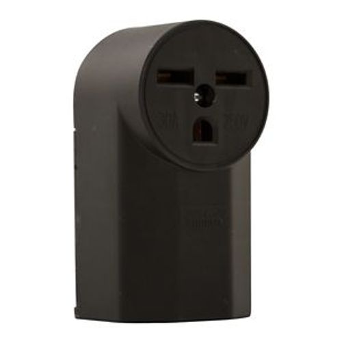 Main product image of Receptacle, #12 - 4 Awg, 30A, Surface, 250V, Back, Black, Nema 6-30R, 2-Pole, 3-Wire, 1232
