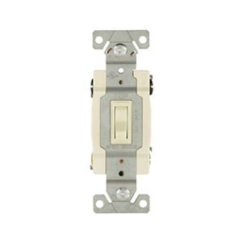 Main product image of Toggle Switch, #14-10 Awg, 15A, Wall, 120V, Side & Push Wiring, Grounding, Almond, 4-Way, 1242-7A-BOX