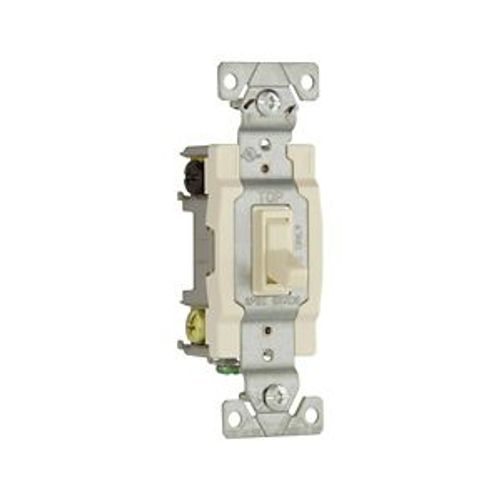 Main product image of Toggle Switch, #14-10 Awg, 15A, Wall, 120V, Side & Push Wiring, Grounding, Almond, 4-Way, 1242-7A-BOX