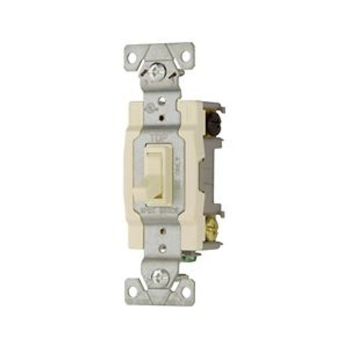 Main product image of Toggle Switch, #14-10 Awg, 15A, Wall, 120V, Side & Push Wiring, Grounding, Almond, 4-Way, 1242-7A-BOX