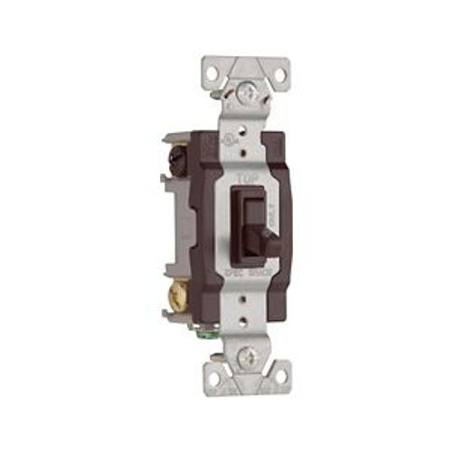 Main product image of Toggle Switch, #14-10 Awg, 15A, Residential, Wall, 120V, Side And Push, Grounding, Brown, 4-Way, 1242-7B-BOX