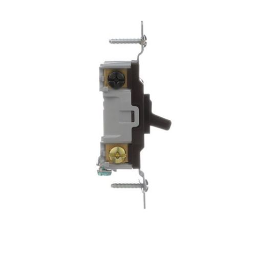Main product image of Toggle Switch, #14-10 Awg, 15A, Residential, Wall, 120V, Side And Push, Grounding, Brown, 4-Way, 1242-7B-BOX