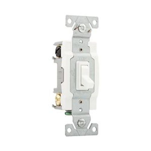 Main product image of Toggle Switch, #14-10 Awg, 15A, Wall, 120V, Side & Push, Grounding, White, 4-Way, 1242-7W-BOX
