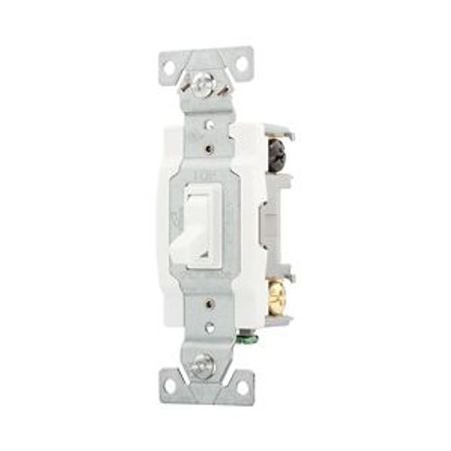 Main product image of Toggle Switch, #14-10 Awg, 15A, Wall, 120V, Side & Push, Grounding, White, 4-Way, 1242-7W-BOX