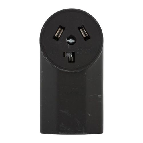 Main product image of Receptacle, Dryer, #12 - 4 Awg, 30A, Flush, 125V/250V, Back, Black, Nema 10-30R, 3-Pole, 3-Wire, 125