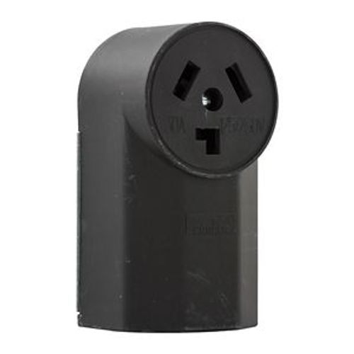 Main product image of Receptacle, Dryer, #12 - 4 Awg, 30A, Flush, 125V/250V, Back, Black, Nema 10-30R, 3-Pole, 3-Wire, 125