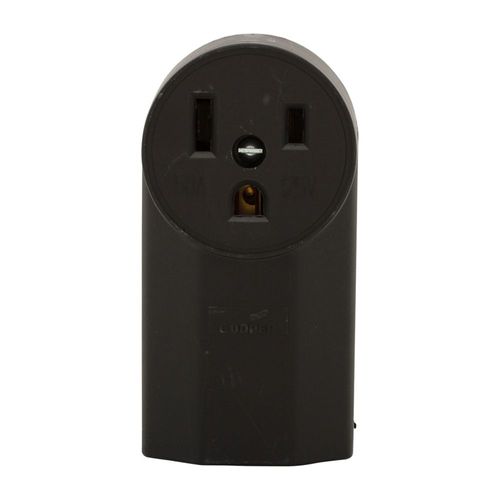 Main product image of Receptacle, #12 - 4Awg, 50A, Surface, 125V, BackAnd Bottom, Black, Nema 5-50R, 2-Pole, 3-Wire, 1251