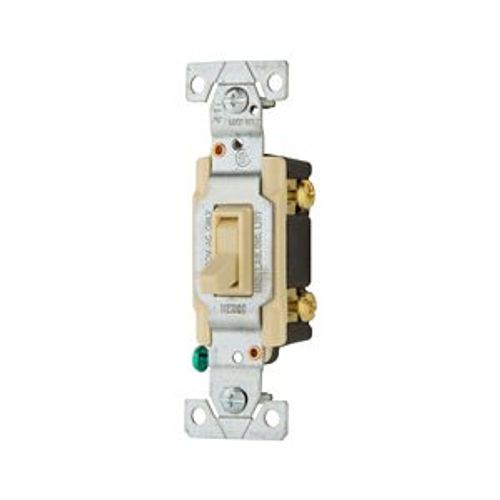 Main product image of Toggle Switch, Lighted, #14-10 Awg 15A, 120V, Side & Push, Ivory, Load Type: Motor Control, Fan, 1301-7LTVBOX