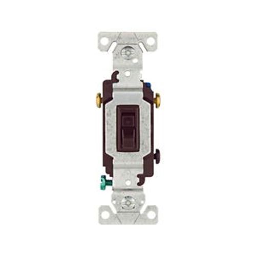 Main product image of Toggle Switch, #14-10 Awg 15A, 120V, Brown, Load Type: Motor Control, Fan, 1-Pole, 3-Way, 1303-7B