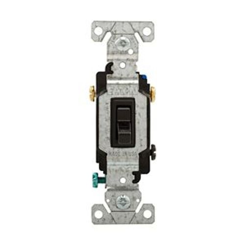 Main product image of Toggle Switch, #14-10 Awg 15A, 120V, Black, Load Type: Motor Control, Fan, 1-Pole, 3-Way, 1303-7BK