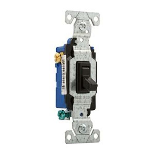 Main product image of Toggle Switch, #14-10 Awg 15A, 120V, Black, Load Type: Motor Control, Fan, 1-Pole, 3-Way, 1303-7BK