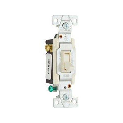 Main product image of Toggle Switch, #14-10 Awg 15A, 120V, Light Almond, Load Type: Motor Control, Fan, 1-Pole, 3-Way, 1303-7LTLABX