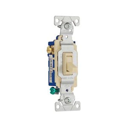 Main product image of Toggle Switch, #14-10 Awg 15A, 120V, Push Wire, Ivory, Load Type: Motor Control, Fan, 1-Pole, 1303-7V-BOX