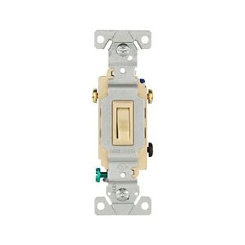 Main product image of Toggle Switch, #14-10 Awg 15A, 120V, Ivory, Load Type: Motor Control, Fan, 1-Pole, 3-Way, 1303-7V