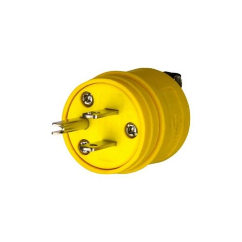 Main product image of Straight Blade Plug, #14-8 Awg, 15A, Industrial, 125V, Back Wire, Yellow, Black, 1447