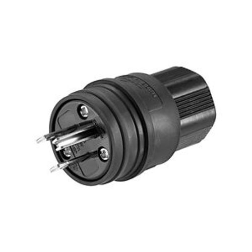 Main product image of Arrow Hart Watertight Straight Blade Plug, #18-10 Awg 15A 125V, Black, 5-15P, 2-Pole, 14W47BK