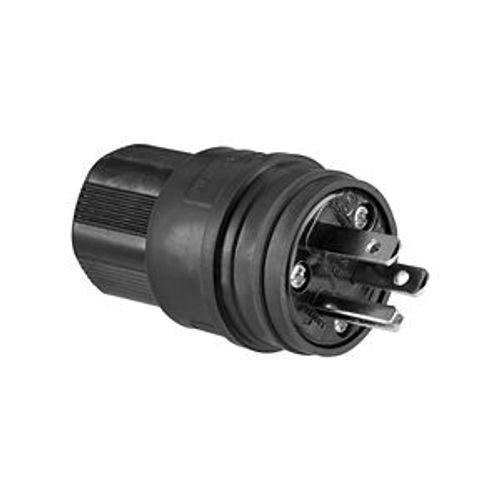 Main product image of Arrow Hart Watertight Straight Blade Plug, #18-10 Awg 15A 125V, Black, 5-15P, 2-Pole, 14W47BK