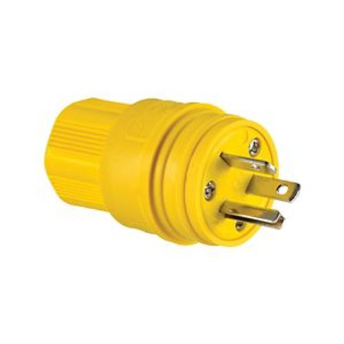 Main product image of Arrow Hart Watertight Straight Blade Plug, #18-10 Awg 20A, 250V, 2-Pole, 14W48