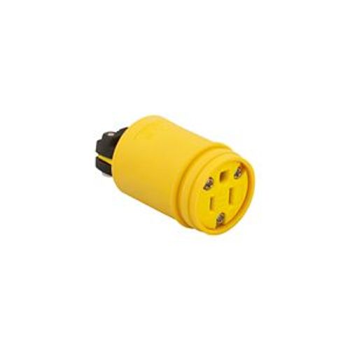 Main product image of Straight Blade Connector, #14-8 Awg, 15A, Industrial, 125V, Back Wire, Yellow, Black, 1547