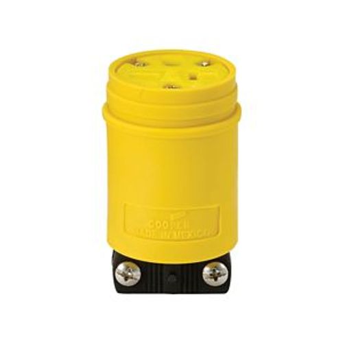 Main product image of Straight Blade Connector, #14-8 Awg, 20A, Industrial, 250V, Back Wire, Yellow, Black, 1548