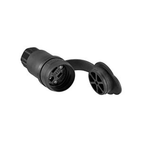 Main product image of Arrow Hart Watertight Straight Blade Connector, #18-10 Awg 15A 125V, Black, 2-Pole, 15W47BK