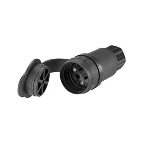 Main product image of Arrow Hart Watertight Straight Blade Connector, #18-10 Awg 15A 125V, Black, 2-Pole, 15W47BK