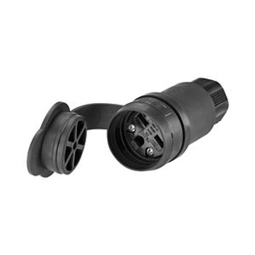 Main product image of Arrow Hart Watertight Straight Blade Connector, #18-10 Awg 15A, 250V, Black, 6-15R, 2-Pole, 15W49BK