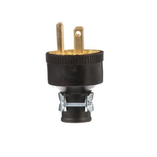 Main product image of Straight Blade Plug, #18-10 Awg, 15A, 125V, Black, 5-15P, 2-Pole 3-Wire, Grounding, Screw Rubber, 1709-BOX