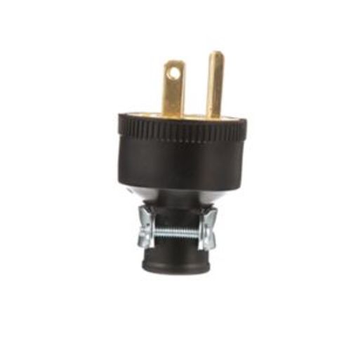 Main product image of Straight Blade Plug, #18-10 Awg, 15A, 125V, Black, 5-15P, 2-Pole 3-Wire, Grounding, Screw Rubber, 1709-BOX