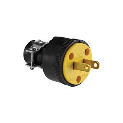 Main product image of Straight Blade Plug, #18-10 Awg 15A, 125V, Black, 1-15P, 2-Pole, 2-Wire, Screw Rubber, 1723-BOX