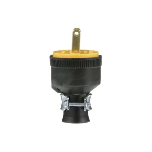 Main product image of Straight Blade Plug, #18-10 Awg 15A, 125V, Black, 1-15P, 2-Pole, 2-Wire, Screw Rubber, 1723-BOX