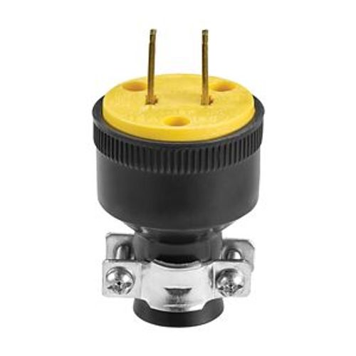 Main product image of Straight Blade Plug, #18-10 Awg, 15A, Commercial, 125V, Back Wire, Black, Brass, Thermoplastic, 1723