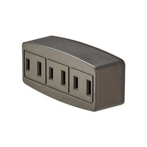 Main product image of 3 Outlet Tap, Single Receptacle To 3 Outlets, 15A, 125V, Brown, Thermoplastic, 1-15R, Nema 1-15R, 1747B-BOX