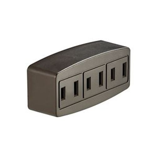 Main product image of 3 Outlet Tap, Single Receptacle To 3 Outlets, 15A, 125V, Brown, Thermoplastic, 1-15R, Nema 1-15R, 1747B-BOX