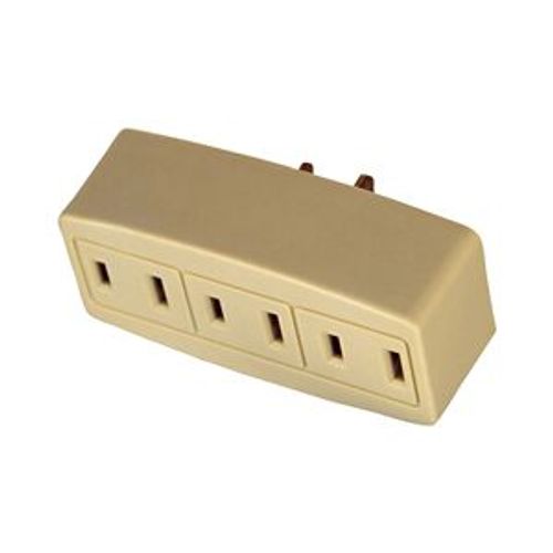 Main product image of 3 Outlet Tap, Single Receptacle To 3 Outlets, 15A, 125V, Ivory, 2-Pole, 2-Wire, 1-15R, 1747V-BOX
