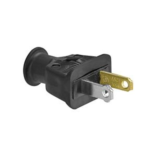 Main product image of Straight Blade Plug, #18-10 Awg 15A, 125V, Black, 1-15P, 2-Pole, 2-Wire, 0.328" Dia. Rubber, 183-6BK-BOX