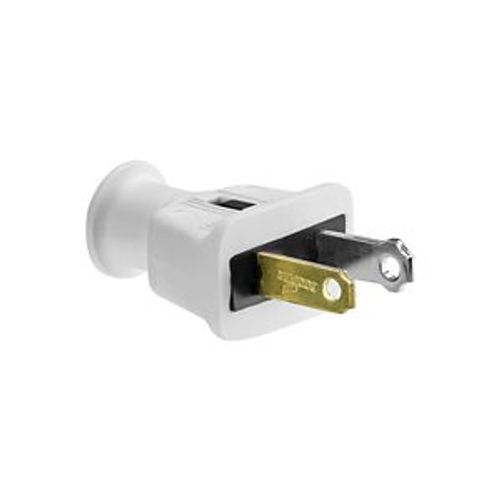 Main product image of Straight Blade Plug, #18-10 Awg 15A, 125V, White, 1-15P, 2-Pole, 2-Wire, 0.328" Dia. Rubber, 183-6W-BOX