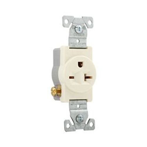 Main product image of Commercial Single Receptacle, #14-10 Awg 20A, 250V, SideWire, Almond Face, 6-20R, Pvc, 1876A