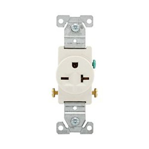 Main product image of Commercial Single Receptacle, #14-10 Awg 20A, 250V, SideWire, Light Almond Face, 6-20R, Pvc, 1876LA