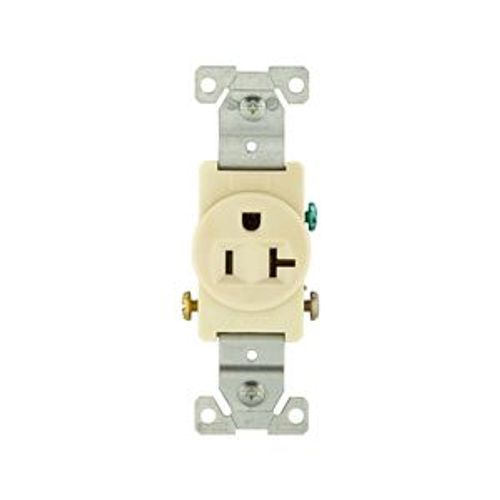 Main product image of Commercial Single Receptacle, #14-10 Awg 20A, 125V, SideWire, Almond Face, 5-20R, Pvc, 1877A