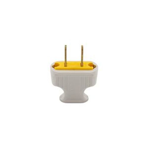 Main product image of Straight Blade Plug, #18-16 Awg 15A, 125V, White Rubber, 1-15P, 2-Pole, 2-Wire, Screw, 1912W-BOX