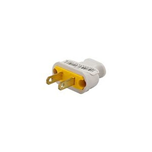 Main product image of Straight Blade Plug, #18-16 Awg 15A, 125V, White Rubber, 1-15P, 2-Pole, 2-Wire, Screw, 1912W-BOX