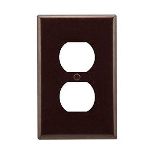 Main product image of Duplex Receptacle Wallplate, Brown, Duplex Receptacle Cutout, Thermoset, Single-Gang, Mid-Size, 2032B-BOX
