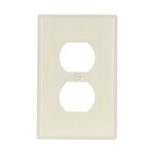 Main product image of Duplex Receptacle Wallplate, Lt. Almond, Duplex Receptacle Cutout, Single-Gang, Mid-Size, 2032LA-BOX