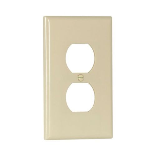 Main product image of Duplex Receptacle Wallplate, Ivory, Duplex Receptacle Cutout, Thermoset, Single- Gang, Mid-Size, 2032V