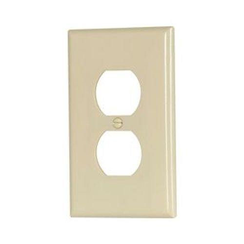 Main product image of Duplex Receptacle Wallplate, Ivory, Duplex Receptacle Cutout, Thermoset, Single- Gang, Mid-Size, 2032V