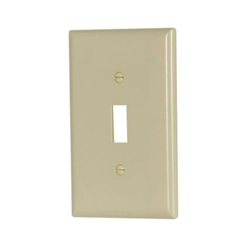 Main product image of Toggle Wallplate, Ivory, Toggle Cutout, Thermoset, Single- Gang, Mid-Size, Ed Box, 2034V-BOX