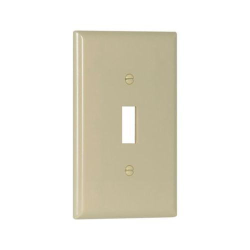 Main product image of Toggle Wallplate, Ivory, Toggle Cutout, Thermoset, Single- Gang, Mid-Size, 2034V