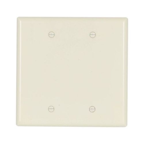Main product image of Blank Wallplate, Box Mount, Almond, Blank Cutout, Thermoset, Two- Gang, Mid-Size, Ed Box, 2037A-BOX