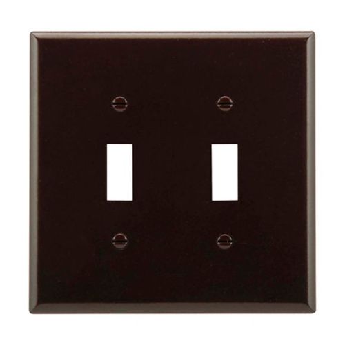 Main product image of Toggle Wallplate, Brown, Toggle Cutout, Thermoset, Two- Gang, Mid-Size, Ed Box, 2039B-BOX